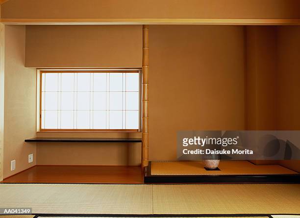 room in japanese home - tatami mat stock pictures, royalty-free photos & images