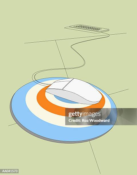 computer mouse on mouse pad (digital) - mouse pad stock illustrations