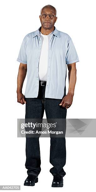mature man - homme en pied fond blanc photos et images de collection
