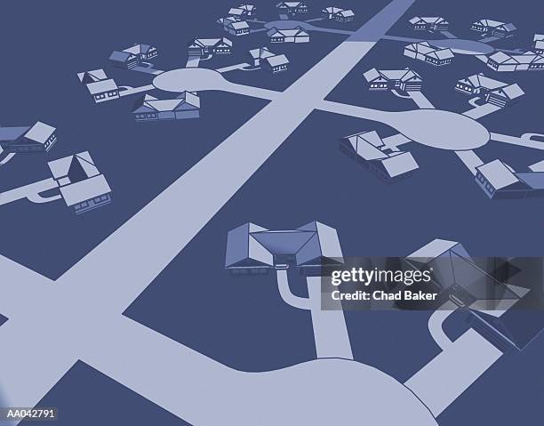 residential cul-de-sacs - cul de sac stock illustrations