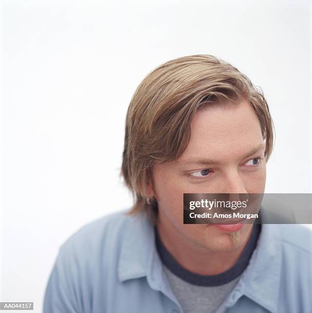 man looking off to side, close-up - soul patch stock pictures, royalty-free photos & images