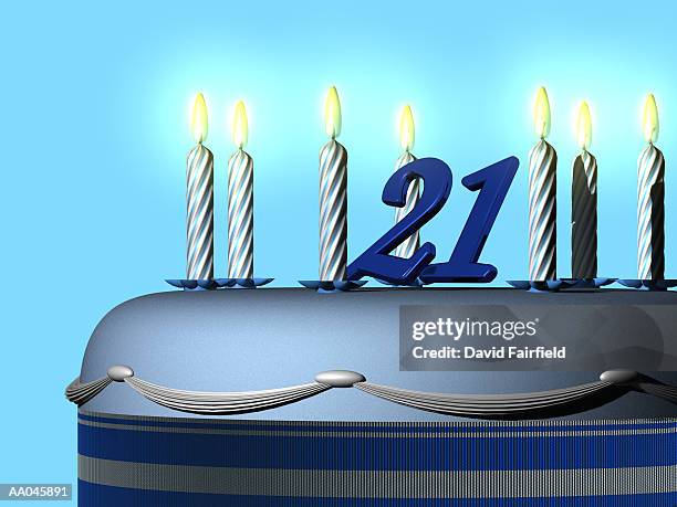 21st birthday cake - 21st birthday stock illustrations