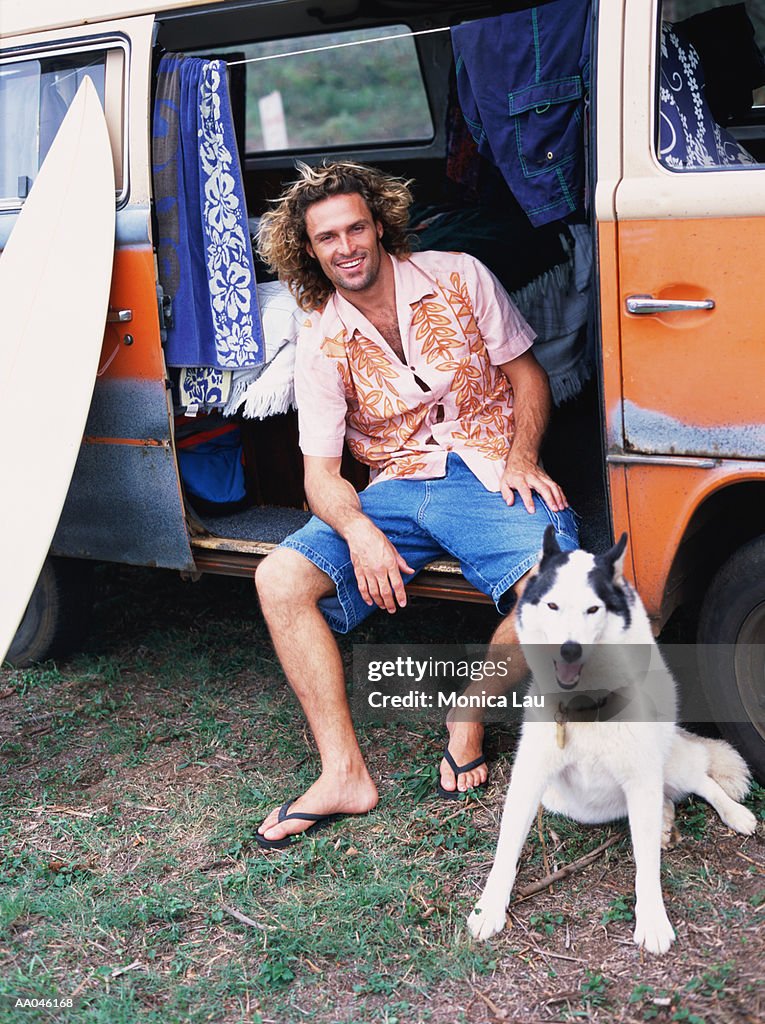 Young Man With a Dog