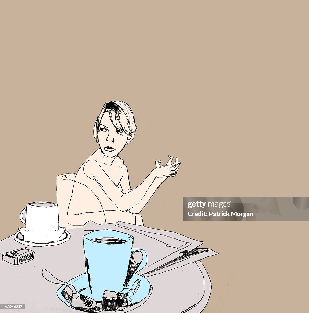 Young woman having breakfast