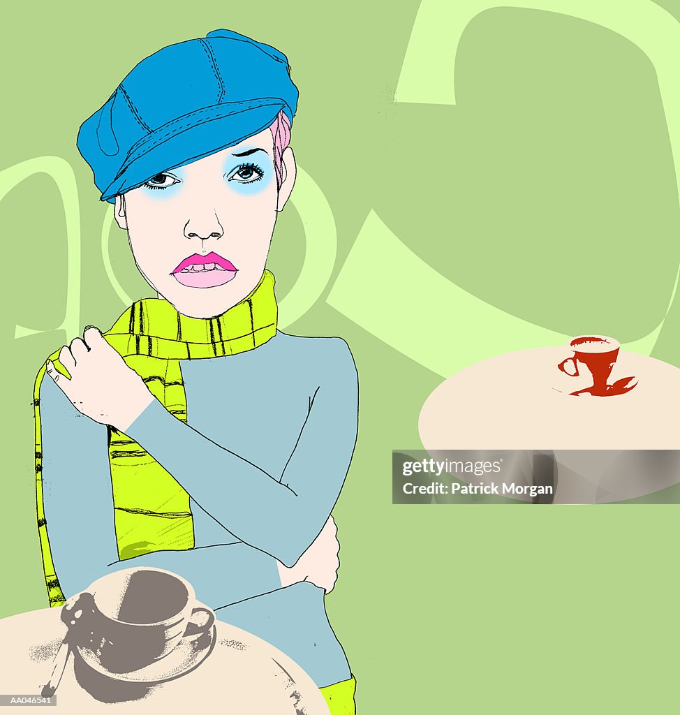 Young woman sitting in cafe