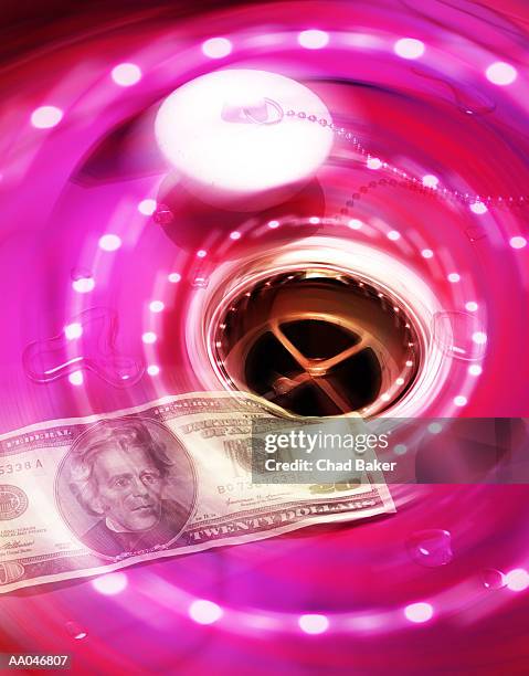 us banknote going down drain, close-up (digital composite) - sink plug stock pictures, royalty-free photos & images