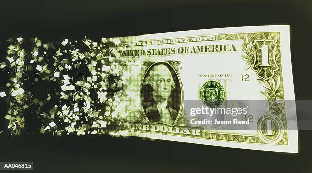 us dollar bill and binary code (digital composite) - us dollar geldschein stock-grafiken, -clipart, -cartoons und -symbole