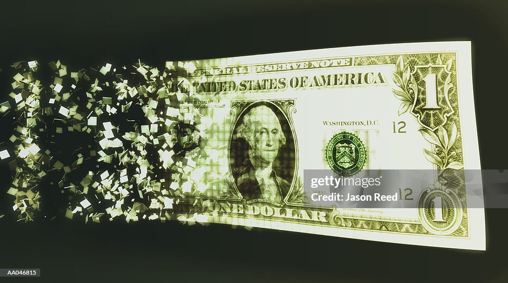 US dollar bill and binary code (Digital Composite)