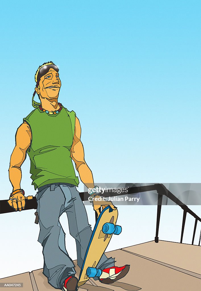 Young man with skateboard