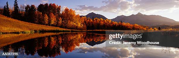 usa, colorado, telluride, sunrise peak and wilson peak, autumn - san miguel mountains stock pictures, royalty-free photos & images