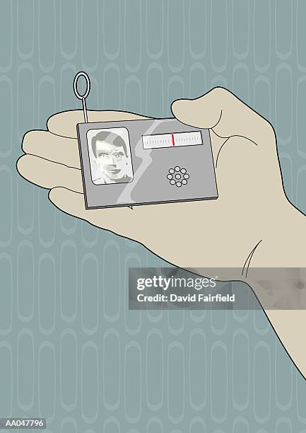 ilustraciones, imágenes clip art, dibujos animados e iconos de stock de futuristic id card - security pass