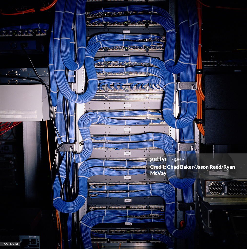 Computer Room Cables Cables Connecting Computer Components In Server Room High-Res Stock ...