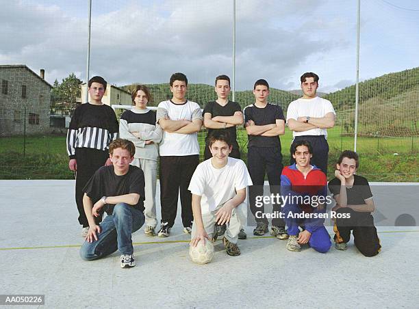 co-ed teenage (12-18) soccer team, portrait - ed stock pictures, royalty-free photos & images