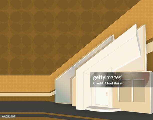 Interior Of House With Angles In Ceiling High-Res Vector Graphic ...