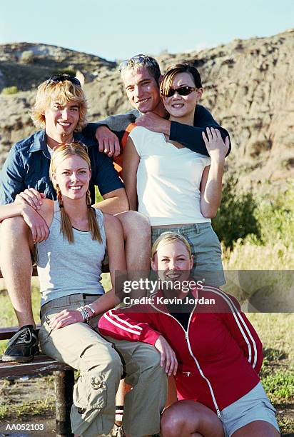 group of young people, drumheller, alberta, canada - drumheller stock pictures, royalty-free photos & images