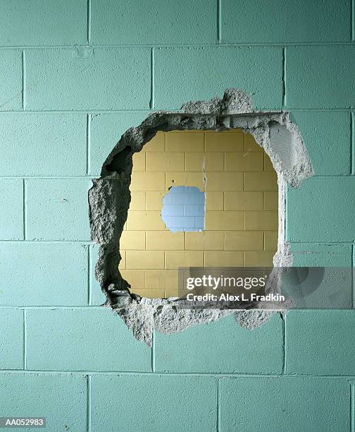 holes in tile walls - demolish stock pictures, royalty-free photos & images