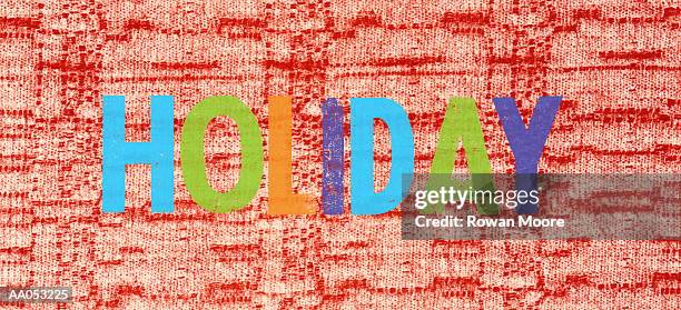 'holiday' on red background - moore stock illustrations