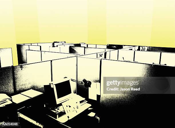 Cubicles Front View 69 Office Cubicle Render High Res Illustrations - Getty Images