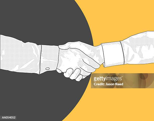two people shaking hands, close-up of hands - fair stock-grafiken, -clipart, -cartoons und -symbole