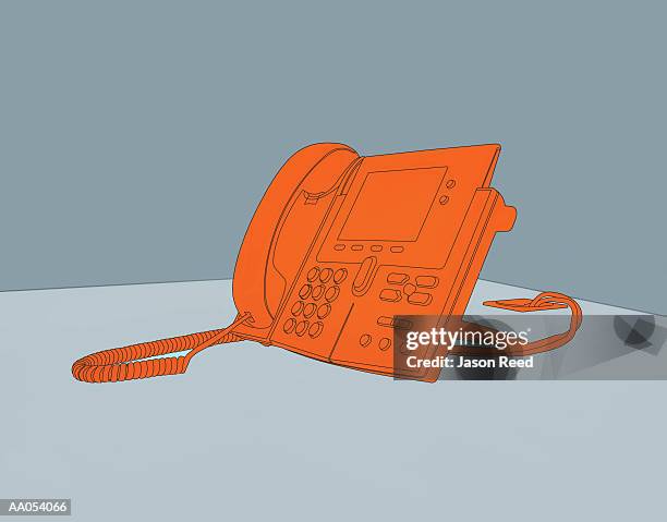 office phone - phone cable stock illustrations