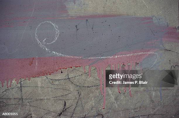 chalk mark on wall - chalk wall ストックフォトと画像