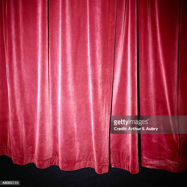 red velvet curtain - velvet stock pictures, royalty-free photos & images