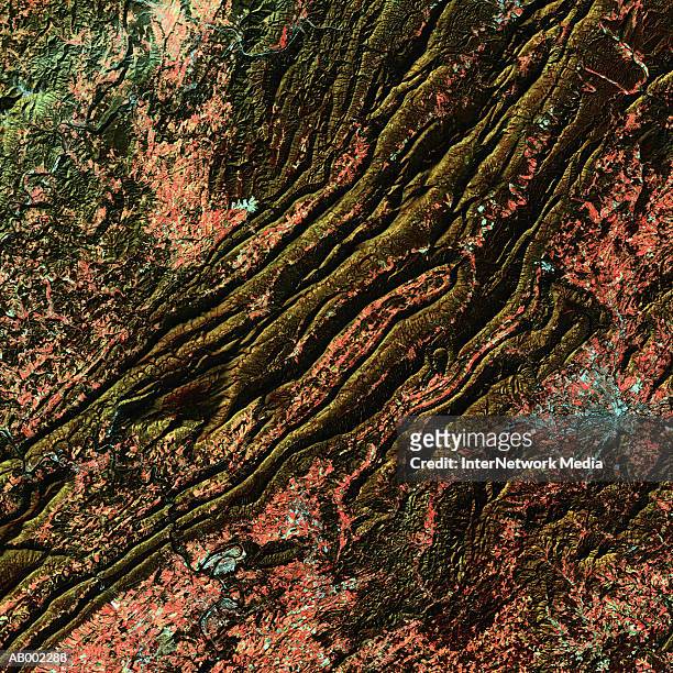 satellite view of roanoke virginia - satellite view stock-fotos und bilder