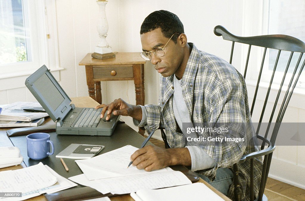 Man working in home office