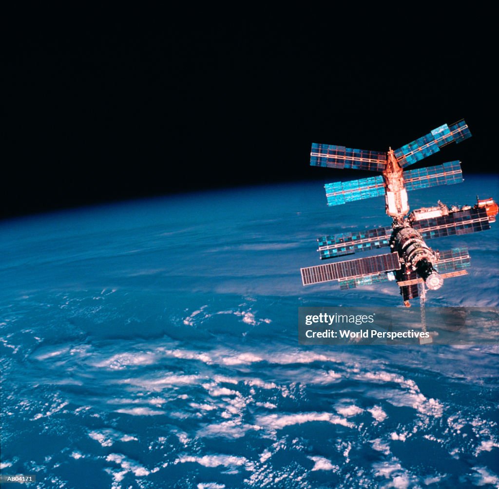 Mir space station passing over Earth