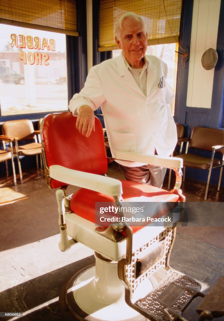 Mature barber, portrait