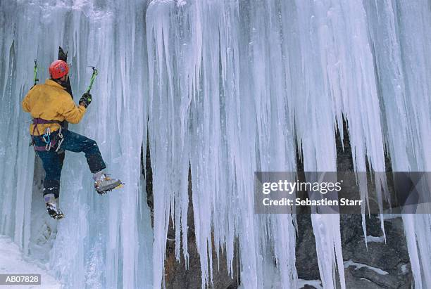 dominique maillot ice climbing - starr stock pictures, royalty-free photos & images