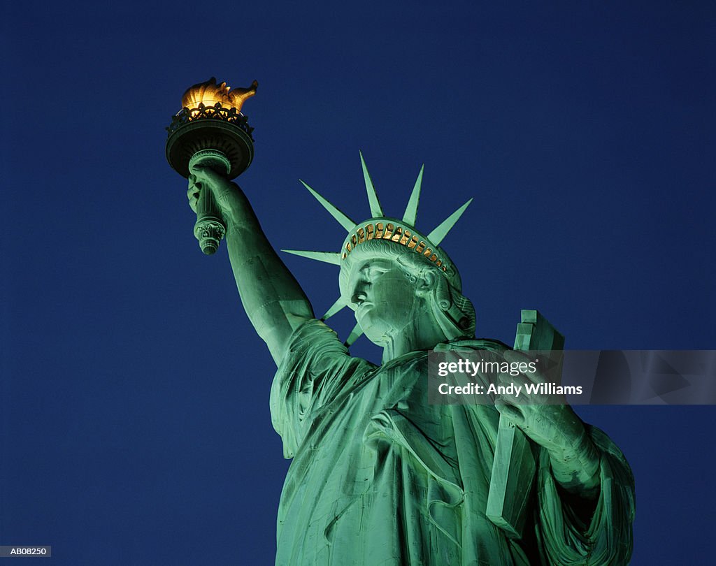 USA, New York, New York City, Statue of Liberty at night