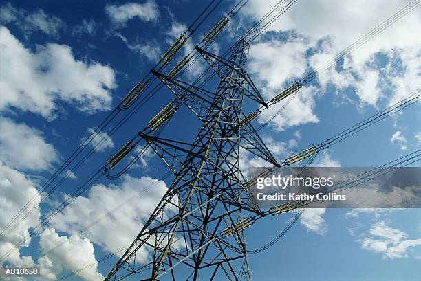 electricity pylon, low angle view - kathy gets stock pictures, royalty-free photos & images