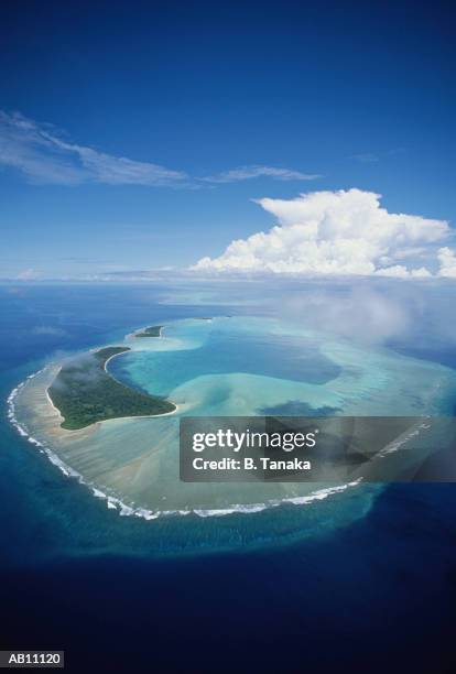 micronesia, palau islands, belau, kayangel atoll, aerial view - tanaka stockfoto's en -beelden