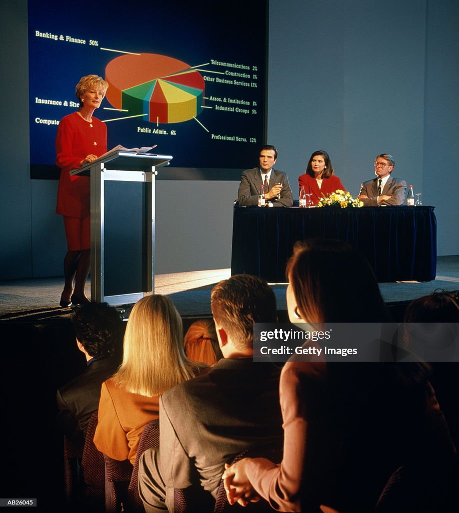 Businesswoman giving presentation