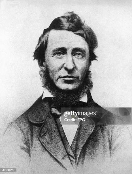 henry david thoreau (1817-62), american naturalist and author (b&w) - thoreau stock pictures, royalty-free photos & images