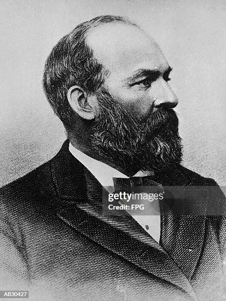 james abram garfield (1831-81), 20th us president (b&w) - 20th stock-fotos und bilder