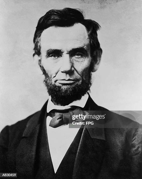 abraham lincoln, portrait (b&w) - abraham lincoln stock pictures, royalty-free photos & images
