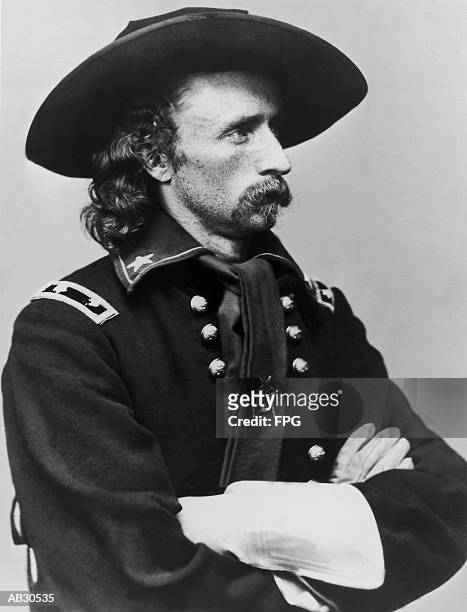 portrait of general george armstrong custer - general images of commuters as australia employment figures are released stockfoto's en -beelden