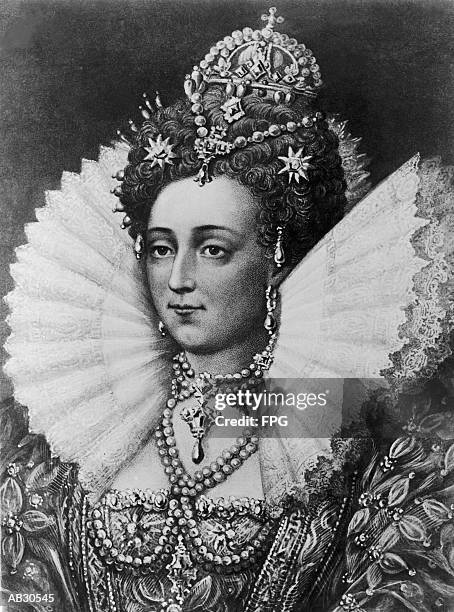 portrait of queen elizabeth i - fpg stock illustrations