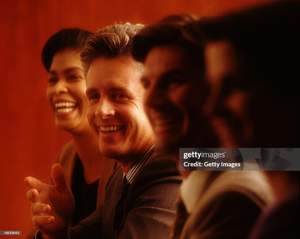 Business people at presentation, close-up