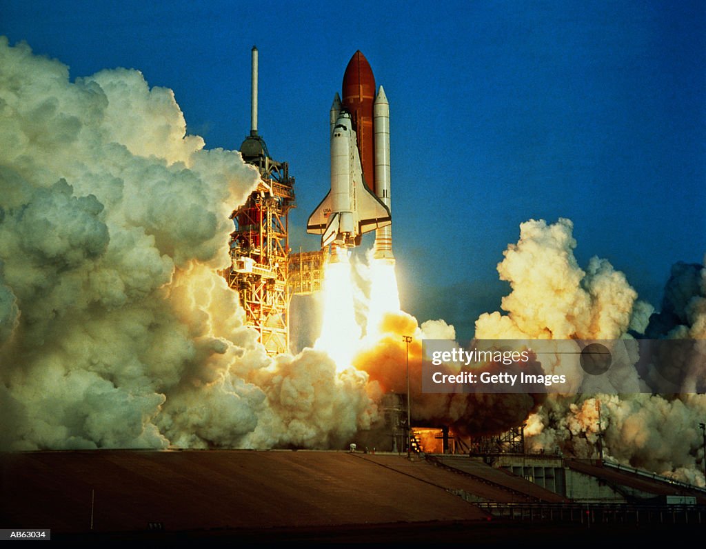 Space shuttle launch, Cape Canaveral, Florida, USA