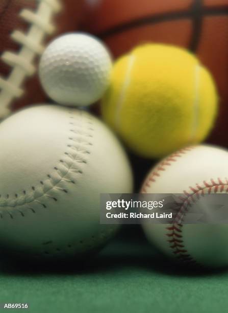 balls used in various sports, close-up (soft focus) - used ストックフォトと画像