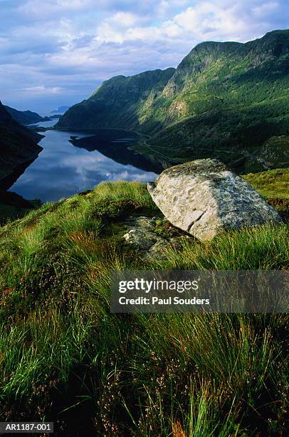norway, maloy, nordfjord, alpine tundra - olden norway stock pictures, royalty-free photos & images