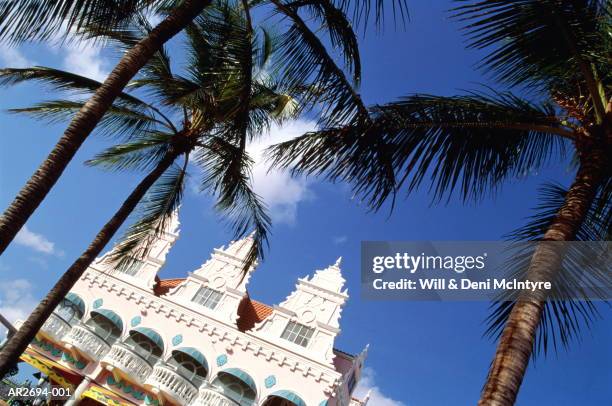 west indies,aruba,oranjestad, facade of shopping mall - oranjestad stock pictures, royalty-free photos & images