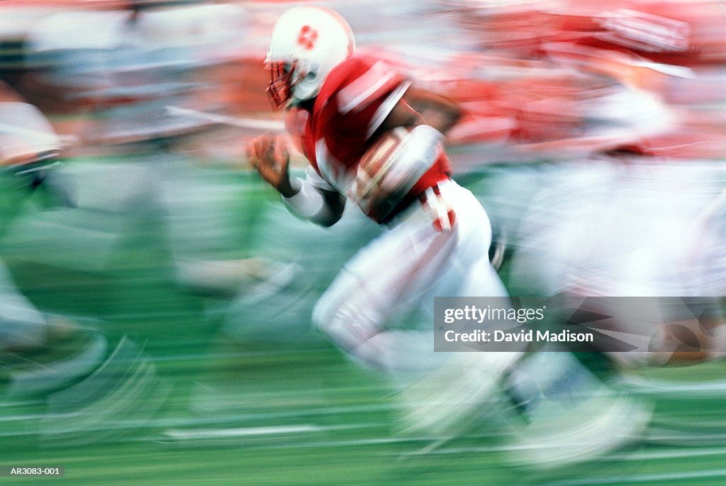 American football, player with ball (Digital Enhancement)