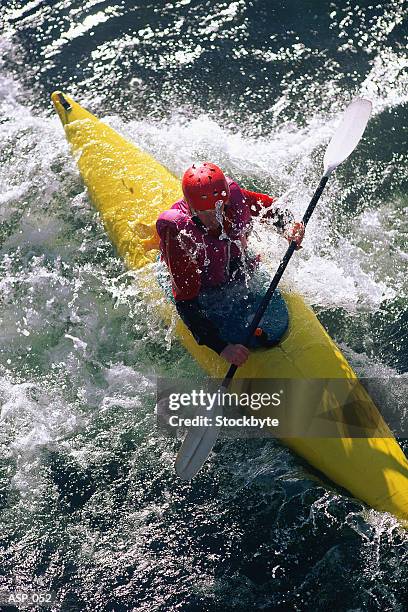 man kayaking - white water kayaking stock pictures, royalty-free photos & images