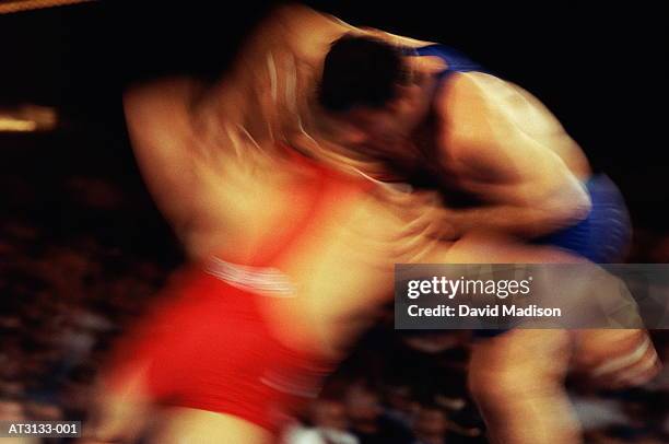 wrestling match, close-up (blurred motion) - madison square garden interior stock pictures, royalty-free photos & images