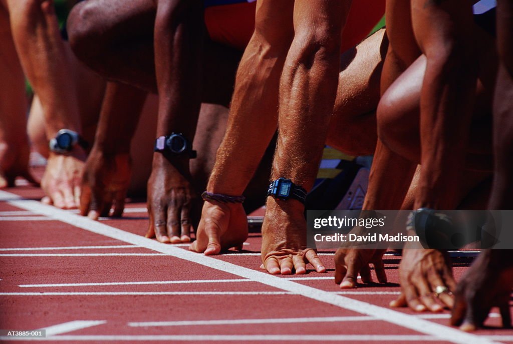 Track runners at start of race, low section (Digital Enhancement)