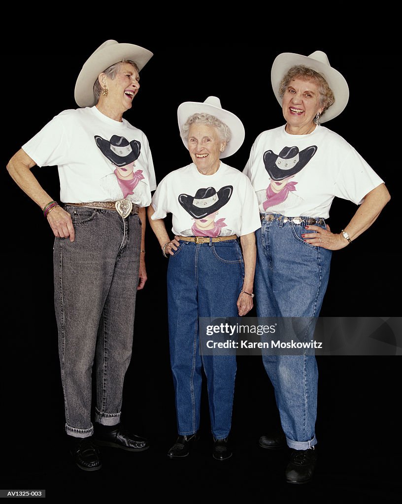 Mature women, line dancing